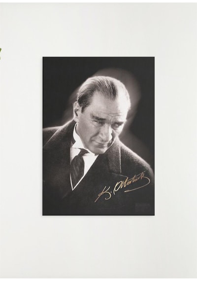 Mustafa Kemal Atatürk Ahşap Retro Vintage Poster 3 lü Set