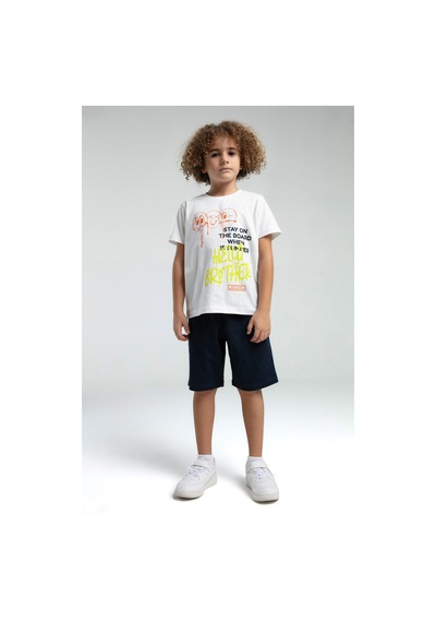 Rolypoly Erkek Çocuk Beyaz Bermuda Takım 5274-47540 Beyaz