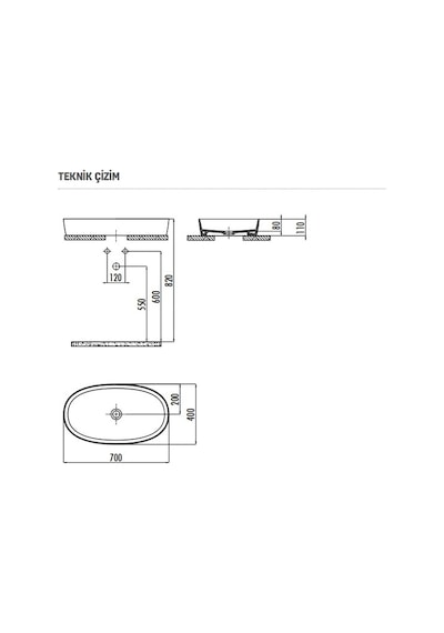 Creavit Lp170 Loop Oval Çanak Lavabo 40 x 70 CM