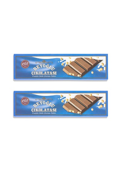 Tr Meşhur Beyoğlu Çikolatası Fındıklı Sütlü Tablet Çikolata 300g 2'li Set 2x300g Glutensiz
