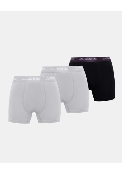 Kappa Logo Fuego 3 Pack Erkek Siyah-gri Slim Boxer