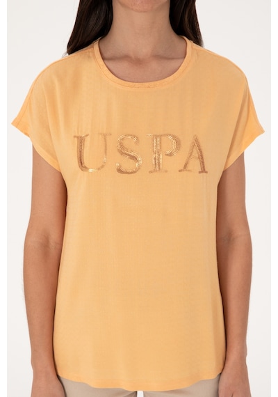 U.S. Polo Assn. Kadın Turuncu Bisiklet Yaka Tişört 50300777-VR202