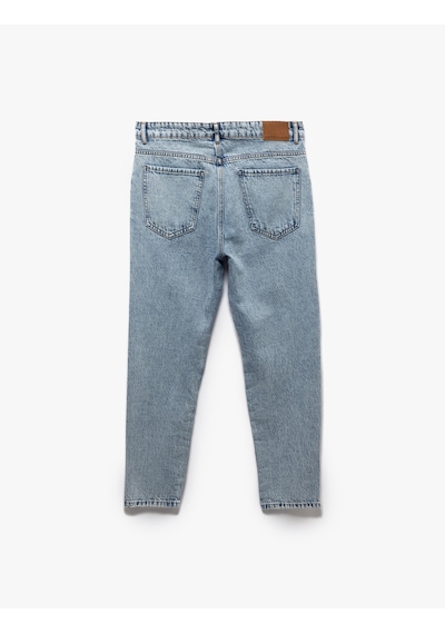 Koton Pamuklu Cepli Loose Fit Jean Pantolon - Steve Jean Açık İndigo 5sam40021nd Açık İndigo