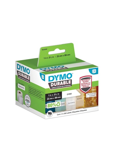 1933081 Lw Durable-etiketten Labelwriter-baskı, Beyaz Polyester 25 X 89 Mm Diğer