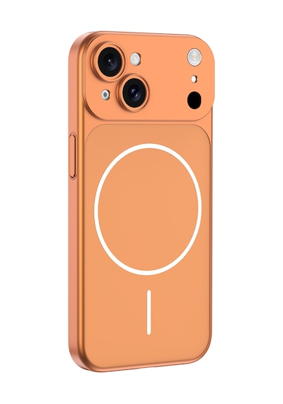 Apple Uyumlu iPhone 15 Kılıf M-safe Şarj Özellikli Kamera Korumalı Kapak Spark Turuncu