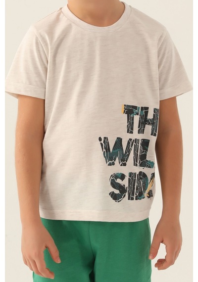 Rolypoly The Wild Side Krem Melanj Erkek Çocuk Bermuda Takım 5274-42918 Krem Melanj
