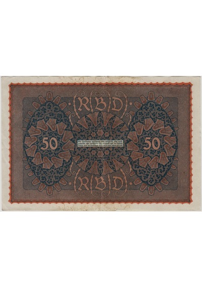 Almanya 50 Mark 1919 Reıhe 1. Weimar Cumhuriyeti Dönemi Çok Çok Temiz+