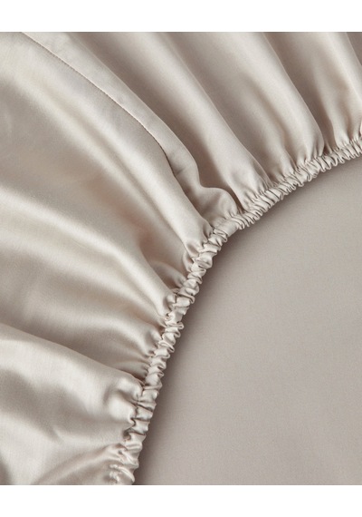 Deluxe Çizgili Pamuk Saten Çift Kişilik Çarşaflı Nevresim Takımı 200x220 Cm Fildişi