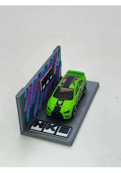 3d Baskı 1/64 Ölçekli Hks Tasarımlı Mini Diorama Araç Sergileme Garajı