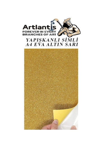 Yapışkanlı Simli Eva Altın Sarı A4 20x30 5 Adet 1 Paket Hobi Okul Öncesi Kreş Anasınıfı Eva Yapışkanlı Simli 20 30