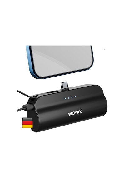 Woyax By Deji 5000 mAh Dahili Kablolu Type-c Soketli Mini Powerbank