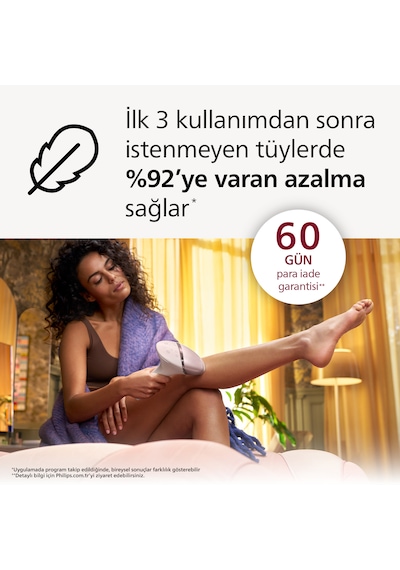 Philips BRI940/00 Lumea 450.000 ATIM Lazer Epilasyon IPL Tüy Alma Cihazı,Ekstra Uzun Kablo