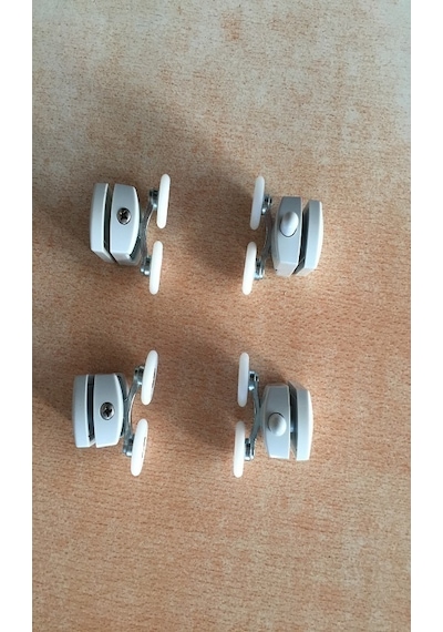 Duşa Kabin Tekeri Krom Renk- 2 Alt+2 Üst 4 Teker - 1 Kapılık Beyaz