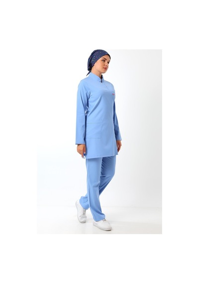 Soft Likralı Tesettür Forma Takım İki Çıtçıt - 6413 Açık Mavi-12076 6413 Açık Mavi