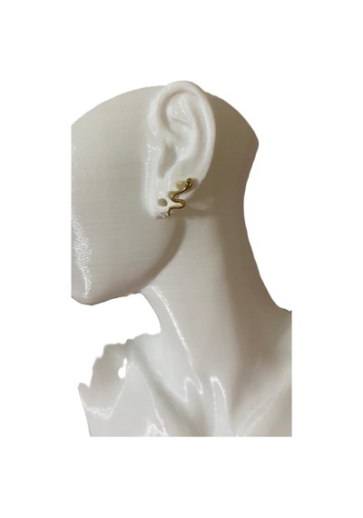 Yılan Figürgü Kıkırdak Tragus Helix Pearsıng Küpe 316l Kararmaz Çelik Altın
