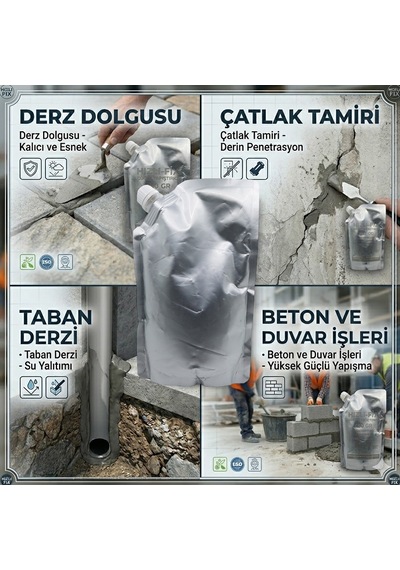 Çabuk Kuruyan Suya Dayanaklı 500 Gr. Güçlü Tamir Onarım Harcı, Yapıştırıcı, Çatı, Zemin, Derz
