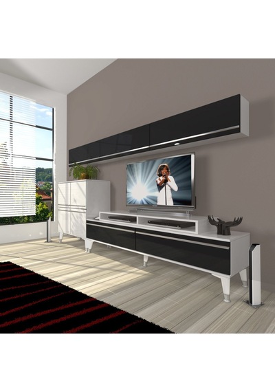 Decoraktiv Ekoflex 8 Mdf Silver Tv Ünitesi Tv Sehpası Beyaz - Siyah Decoraktiv Ekoflex 8 Mdf Silver Tv Ünitesi Tv Sehpası Beyaz - Siyah
