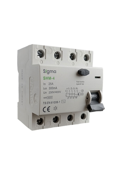 Sigma Shm4p 300ma 25a 6ka Trifaze Kaçak Akım Koruma Şalteri
