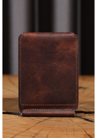 Lenax Leather Milano Hakiki Deri Cüzdan Kartlık Nakit Para Klipsli Bozuk Para Cepli Erkek Cüzdan Taba