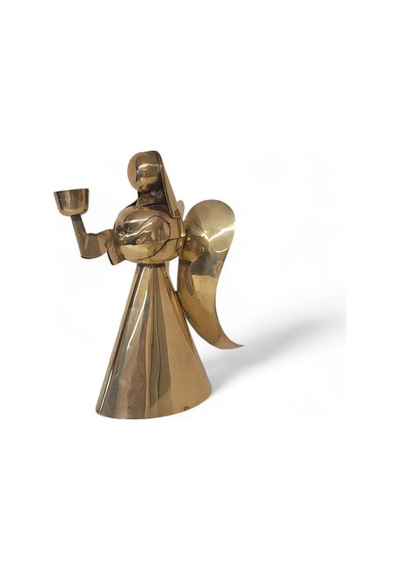Rahibe Melek Pirinç Mumluk Ev Dekoru