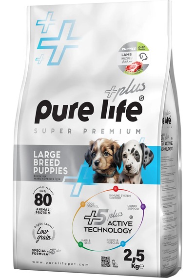 Purelife Plus Kuzulu Büyük Irk Yavru Köpek Maması 2500 G