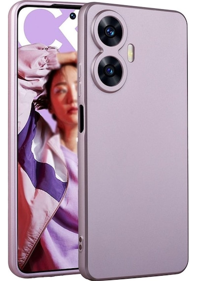 Realme C55 Kılıf Zore Premier Silikon Kapak Rose Gold