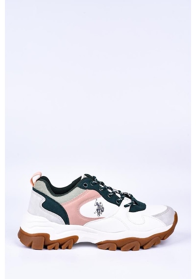 U.S. Polo Assn. Us. Polo Assn. Tracky Beyaz Yeşil Kadın Spor Ayakkabısı Sneaker Beyaz