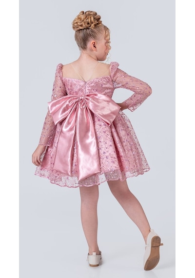 Mnk Baby & Kids Ruche Lipa Kız Çocuk Abiye M00783 Pembe