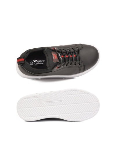 Walkway Siyah-kırmızı Lastik Bağcıklı Comfort Rahat Tabanlı Erkek Çocuk Sneaker Balase F Siyah - Kırmızı