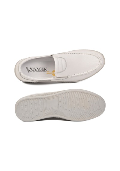 Voyager Erkek Beyaz Hakiki Deri Hafızalı Rahat Taban Şık Smart Casual Ayakkabı Loafer M741 M Voyager Erkek Beyaz Hakiki Deri Hafızalı Rahat Taban Şık Smart Casual Ayakkabı Loafer M741 M