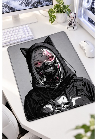 50x40 Cm Cat Woman Desenli Gaming Oyuncu Mouse Pad Kaymaz Taban Büyük Fare Altlığı