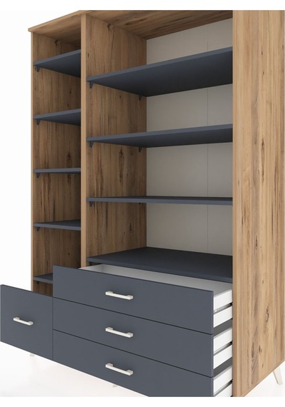 Kronos Dolap 9 Raflı 4 Çekmeceli 132x59x195 Çam-antrasit/antrasit Antrasıt/antrasıt Kronos Dolap 9 Raflı 4 Çekmeceli 132x59x195 Çam-antrasit/antrasit Antrasıt/antrasıt