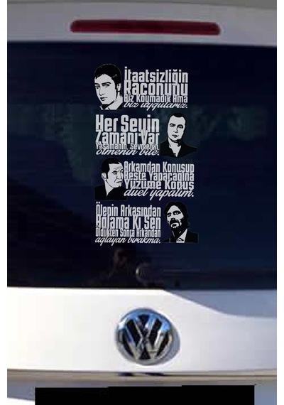 Kurtlar Vadisi Arka Cam Sticker Set 40 20 Cm7332