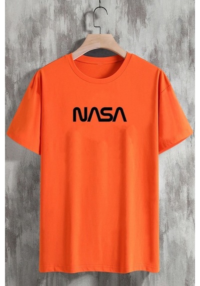 Uyguntarz Unisex Nasa Tasarım Tshirt Turuncu-74935