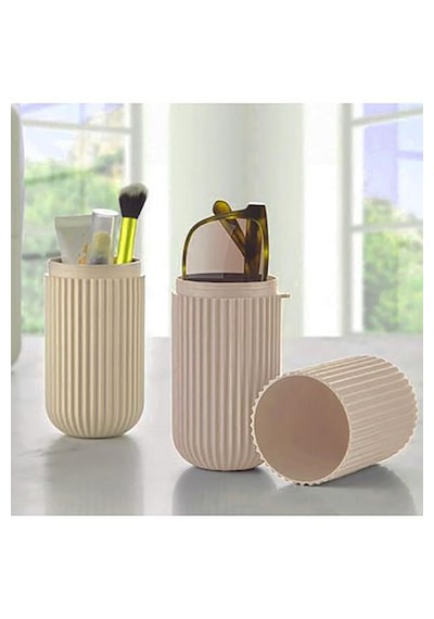 Çizgili Seyahat Kutusu Makyaj Takı Organizeri Mini Saklama Kutusu Karışık Renk 19 X 6 Cm Çok Renkli