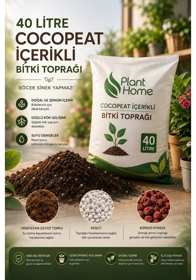 40 Litre Cocopeat İçerikli Bitki Toprağı Perlit & Kırmızı Pomza İçeren Saksı Ve Bahçe Toprağı Diğer