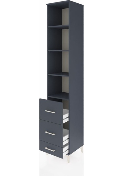 Hyperion Dolap 4 Raflı 3 Çekmeceli 44x44x243 Antrasit-antrasit Antrasit
