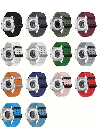 Galaxy Uyumlu Watch Ultra 47mm Redclick Krd-118 Tırtıklı Tasarım Silikon Kordon