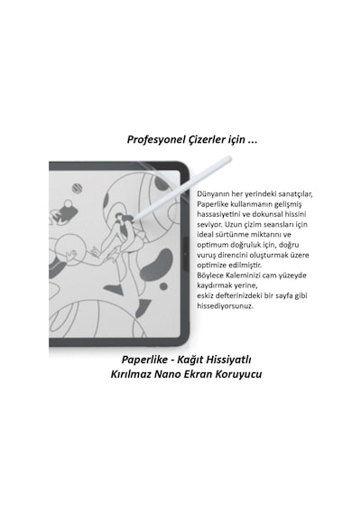 İpad Mini 3 Uyumlu Paperlike Nano Kırılmaz Ekran Koruyucu Kağıt Hissi