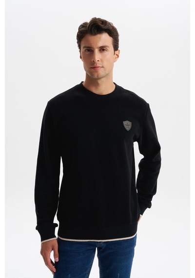AR-MA Arma Erkek Regular Fit Karbon Fırçalı Selanik Kumaş Bisiklet Yaka Süs Etiketli Sweatshirt Kazak K30124698802 Siyah AR-MA Arma Erkek Regular Fit Karbon Fırçalı Selanik Kumaş Bisiklet Yaka Süs Etiketli Sweatshirt Kazak K30124698802 Siyah