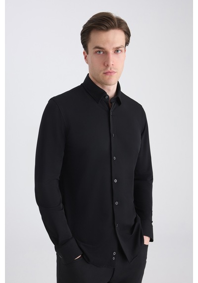 Twn Slim Fit Siyah Örme Gömlek 5ec02ım02259m Çok Renkli