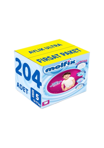 Molfix Külot Bebek Bezi Beden:5 12-17 Kg Junior 204 Adet 5 Numara