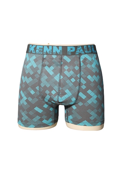 Kennpaul 3'lü Boxer 3xl 6xl Büyük Beden Desenli, Yumuşak Pamuk Siyah - Mavi