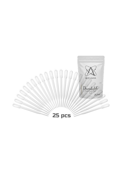 Alze Kimya 3 ML Uzun Şişe Damlalığı Pastör Pipeti 25 Adet