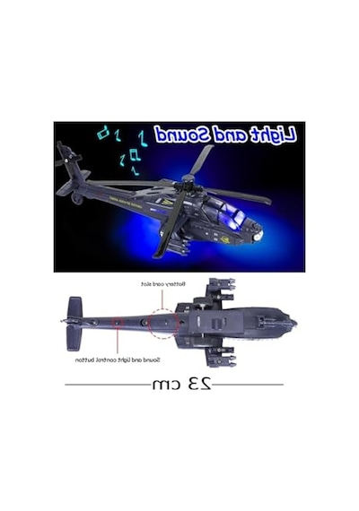 Sesli Işıklı Metal Helikopter Oyuncak, Dayanıklı Çek Bırak Model