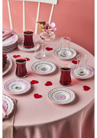 Karaca Toimoi 12 Parça 6 Kişilik Porselen Çay Seti Pembe