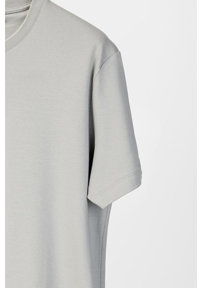 Tudors Unisex Relax Fit Rahat Kesim Yumuşak Dokulu Basic Bisiklet Yaka Gri Tişört-30835-Gri