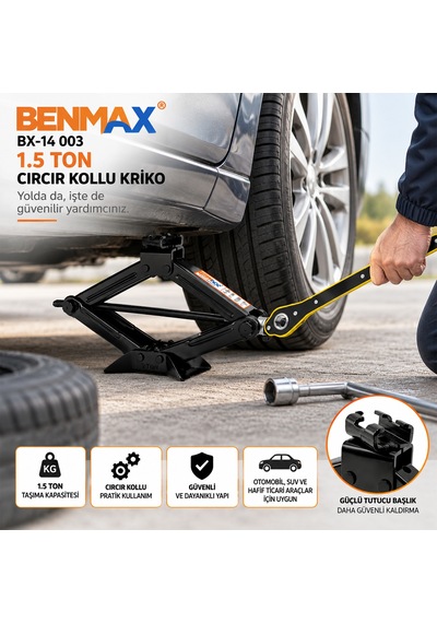 1.5 Ton Cırcır Kollu Kriko -