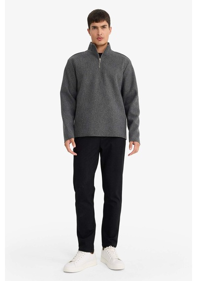 Defacto Regular Fit Yarım Fermuarlı Sweatshirt E9626ax25auar163 Antrasit-ar163