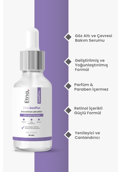 Etna Pharma Auraflux Göz Altı Torbalanma Ve Morluk Karşıtı, Aydınlatıcı Göz Altı Yenileme Bakım Serumu 30 Ml